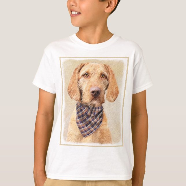 T-shirt Peinture à poils durs Vizsla - Jolie Art Original  (Devant)