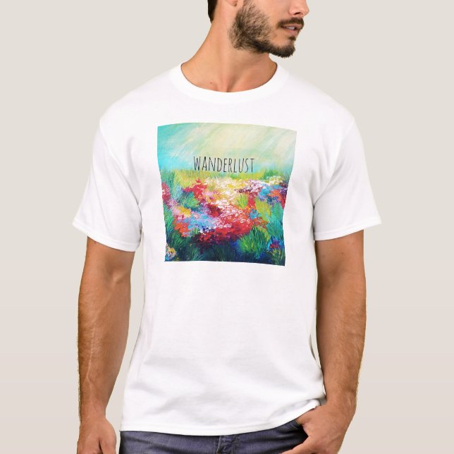 T-shirt Peinture abstraite de typographie d'art de nature (Devant)