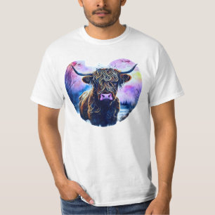 T-shirt Peinture Abstraite en forme de coeur de la vache d