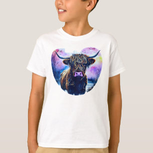 T-shirt Peinture Abstraite en forme de coeur de la vache d