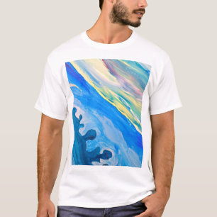 T-shirt Peinture acrylique colorée, arrière - plan texturé