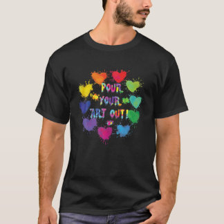 T-shirt Peinture acrylique Pourrisseur Artiste Art fluide 