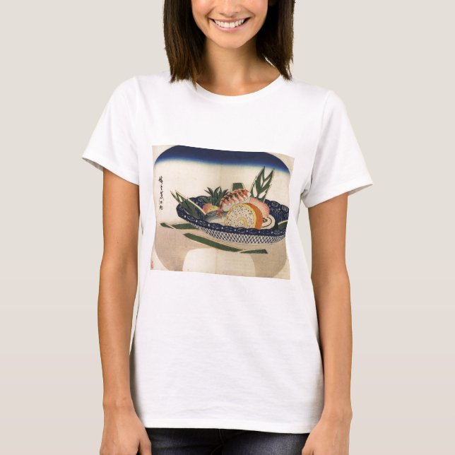 T-shirt Peinture antique d'un bol de sushi circa 1800's (Devant)