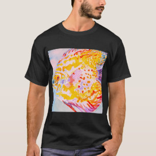 T-shirt Peinture aquarelle de poissons colorée brillante