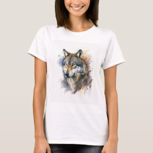 T-shirt Peinture aquarelle Wolf