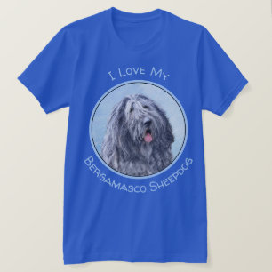 T-shirt Peinture Bergamasco Sheepdog - Chien original mign