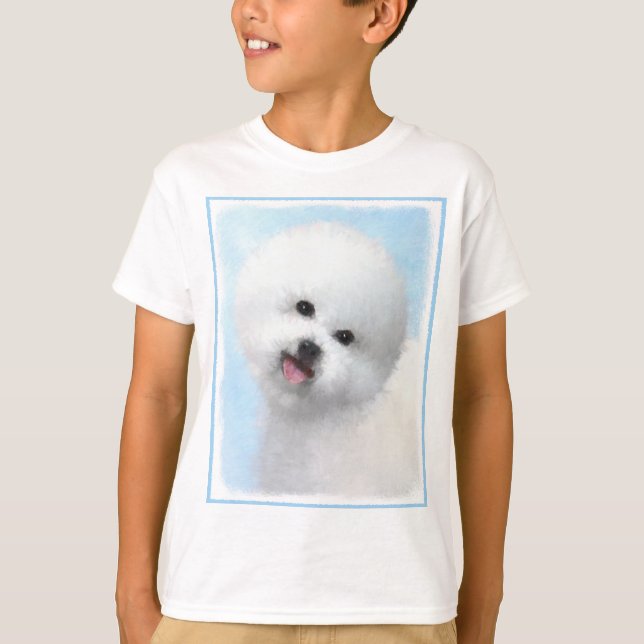 T-shirt Peinture Bichon Frise - Cute Original Chien Art (Devant)