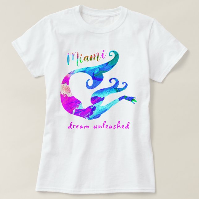 T-shirt Peinture colorée de Miami Mermaid Dream (Design devant)