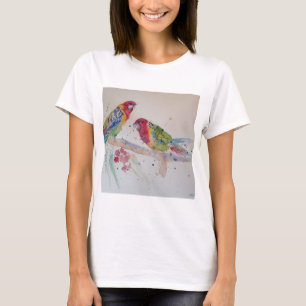 T-shirt Peinture d'aquarelle rouge Rosella Parrot