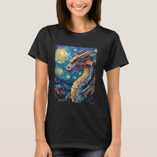 T-shirt Peinture d'art moderne Van Gogh Starry Dragon de n