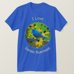 T-shirt Peinture de Bunting Indigo - Art original pour les