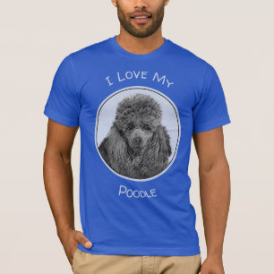 T-shirt Peinture de caniche Miniature Jouet noir Art origi