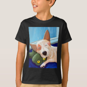 T-shirt Peinture de caresse rouge de grenouille de Heeler