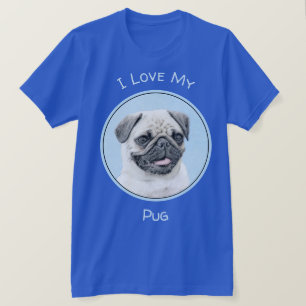 T-shirt Peinture de carlin - Joli art original de chien