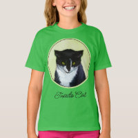 Peinture de chat Tuxedo - Cute Original Cat Art T-