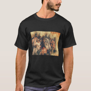 T-shirt Peinture de chevaux sauvages