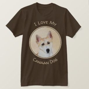 T-shirt Peinture de chien de Canaan - jolie art original d