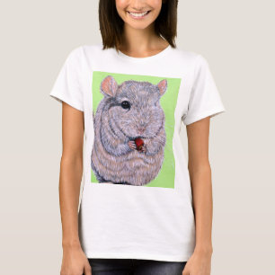 T-shirt Peinture de Chinchilla à la poitrine molle