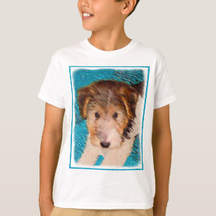 T-shirt Peinture de chiot Terrier Fox - Art de chien origi