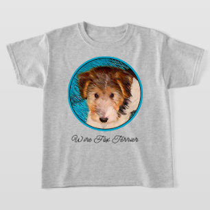 T-shirt Peinture de chiot Terrier Fox - Art de chien origi