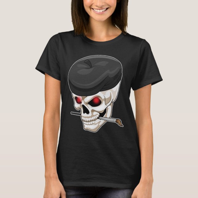 T-shirt Peinture de crâne Pinceau de peinture (Devant)