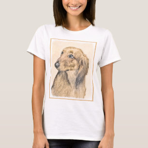 T-shirt Peinture de Dachshund (Longhaïs) - Art original du