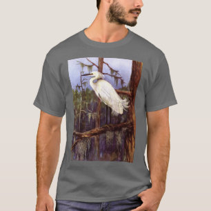 T-SHIRT PEINTURE DE HÉRON DE MARAIS DE LA FLORIDE