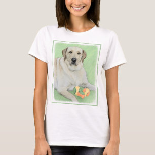 T-shirt Peinture de Labrador Retriever jaune et balles de