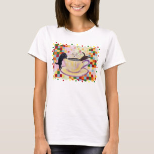 T-shirt Peinture de Labradors de café avec les points
