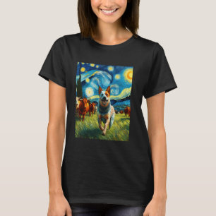 T-shirt Peinture de l'Australian Cattle Dog au milieu de l