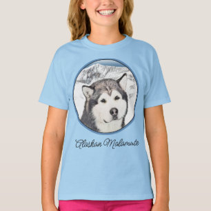 T-shirt Peinture de malamut en Alaska - jolie art original