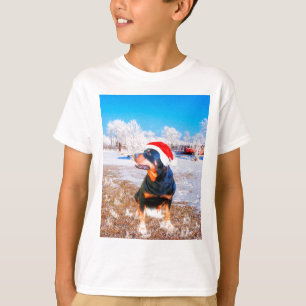 T-shirt Peinture de Noël de chien Rottweiler