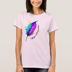 T-shirt Peinture de plume spatter Whisper Mots de la sages