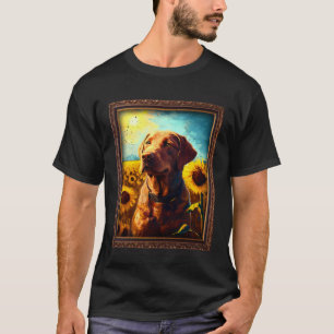 T-shirt Peinture de Retriever de la Baie de Chesapeake Fle