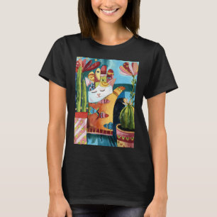 T-shirt Peinture de talisman de chat Hamsa