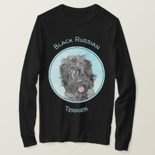 T-shirt Peinture de Terrier russe noir - Chien original mi