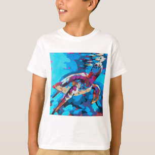 T-shirt Peinture de Tortue Marine - Décoration de Maison d