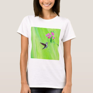 T-shirt Peinture des colibris et des petits pois