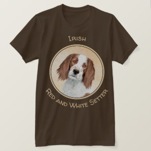 T-shirt Peinture en Setter rouge et blanc irlandais - Art 
