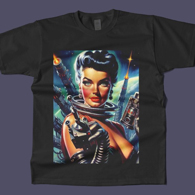 T-shirt Peinture féminine rétro Sci-Fi (Créateur téléchargé)