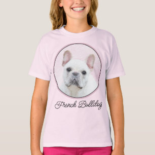 T-shirt Peinture française de Bulldog (Crème/Blanc) - T-