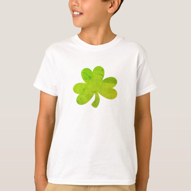 T-shirt Peinture irlandaise shamrock Silhouette Enfants (Devant)