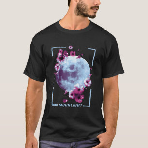 T-shirt Peinture japonaise Clair de lune sous les fleurs d