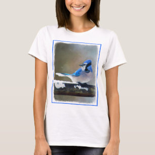 T-shirt Peinture Jay Bleu - Art Oiseau Original