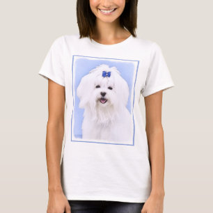 T-shirt Peinture maltaise - Joli art original pour chien