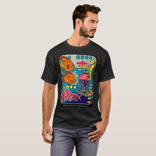 T-shirt Peinture "Mid-Century Modern Ocean Aquatic" sur un