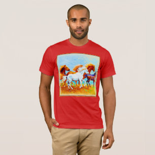 T-shirt Peinture Mignonne De Chevaux De Course. Commandez