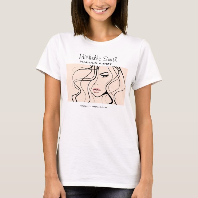 T-shirt Peinture minimaliste Pastel Peach Élégante maquill (Devant)