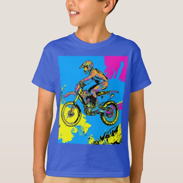 T-shirt Peinture - Motocross Rider (Devant)