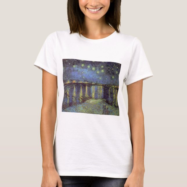T-shirt Peinture nocturne étoilée de Van Gogh (Devant)